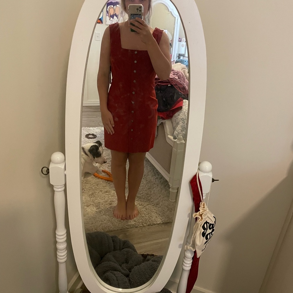 Rust colored corduroy dress